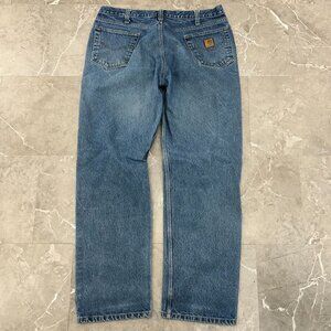 Carhartt Jeans Mens 40x34 * B460 dvb Workwear Distressed Relaxed Fit Blue Denim